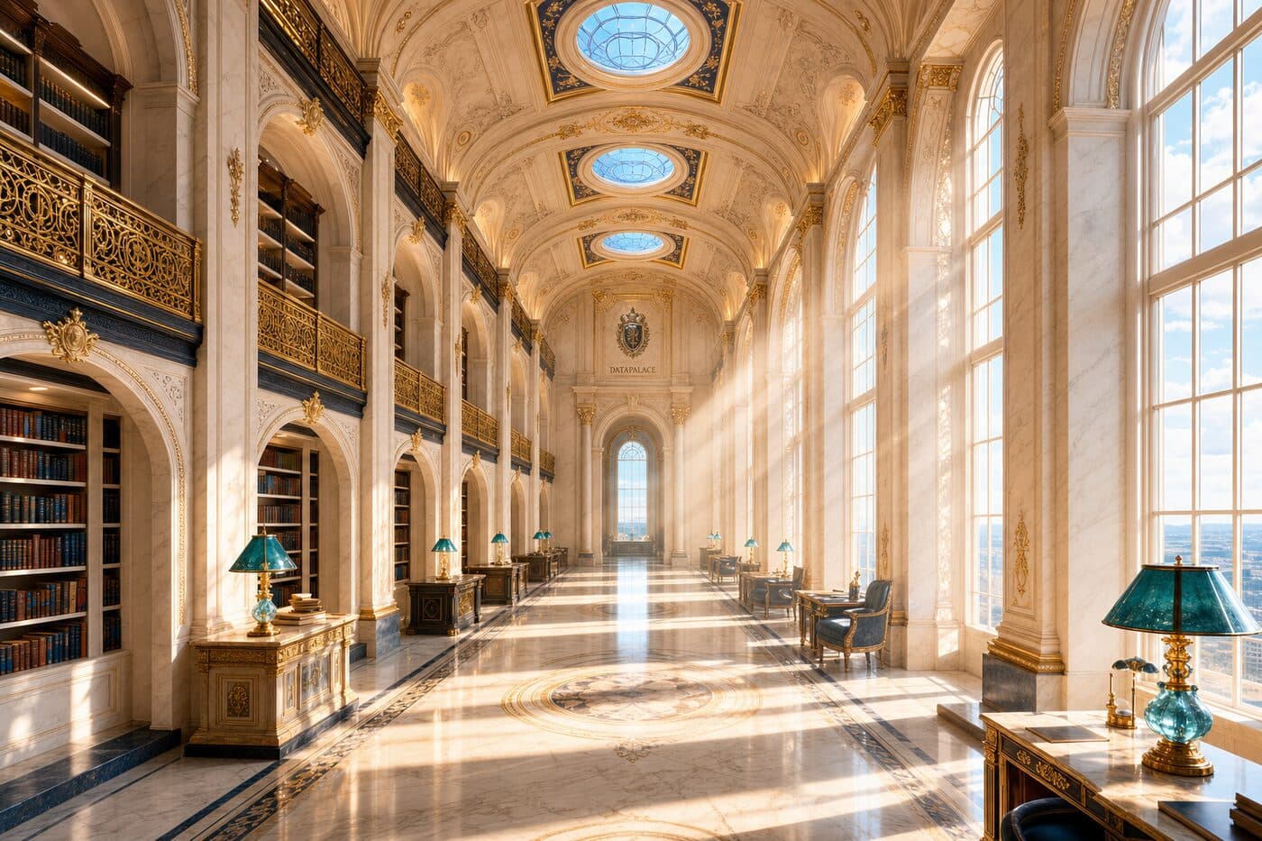 A grand library wing