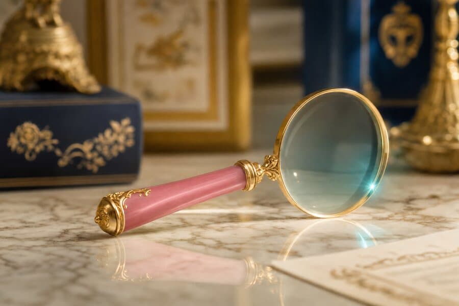 A magnifying glass — Rose searches and finds